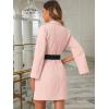 imageAllegra K Womens Elegant Work Dresses Slit Sleeve Belted Double Breasted Business Blazer DressPink