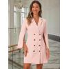 imageAllegra K Womens Elegant Work Dresses Slit Sleeve Belted Double Breasted Business Blazer DressPink