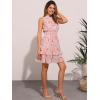 imageAllegra K Womens Floral Chiffon Dresses Smocked Mini Sleeveless ALine DressPink Yellow