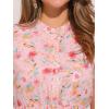 imageAllegra K Womens Floral Chiffon Dresses Smocked Mini Sleeveless ALine DressPink Yellow