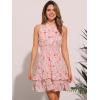 imageAllegra K Womens Floral Chiffon Dresses Smocked Mini Sleeveless ALine DressPink Yellow