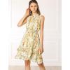 imageAllegra K Womens Floral Chiffon Dresses Smocked Mini Sleeveless ALine DressWhite