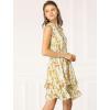 imageAllegra K Womens Floral Chiffon Dresses Smocked Mini Sleeveless ALine DressWhite