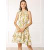 imageAllegra K Womens Floral Chiffon Dresses Smocked Mini Sleeveless ALine DressWhite