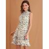 imageAllegra K Womens Floral Chiffon Dresses Smocked Mini Sleeveless ALine DressYellow Purple