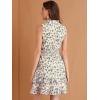imageAllegra K Womens Floral Chiffon Dresses Smocked Mini Sleeveless ALine DressYellow Purple