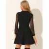 imageAllegra K Womens Retro Sweetheart Neckine Cutout ALine Mesh Sleeve Gothic Mini DressBlack