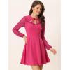 imageAllegra K Womens Retro Sweetheart Neckine Cutout ALine Mesh Sleeve Gothic Mini DressHot Pink