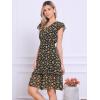 imageAllegra K Womens Summer Floral Dress Flutter Sleeve V Neck Ruffle Casual Beach Vacation Smocked DressesBlack Ditsy