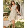 imageAllegra K Womens Summer Floral Dress Flutter Sleeve V Neck Ruffle Casual Beach Vacation Smocked DressesDark Apricot