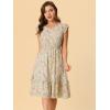 imageAllegra K Womens Summer Floral Dress Flutter Sleeve V Neck Ruffle Casual Beach Vacation Smocked DressesDark Apricot