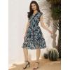 imageAllegra K Womens Summer Floral Dress Flutter Sleeve V Neck Ruffle Casual Beach Vacation Smocked DressesDark Blue White