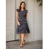 imageAllegra K Womens Summer Floral Dress Flutter Sleeve V Neck Ruffle Casual Beach Vacation Smocked DressesNavy