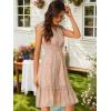 imageAllegra K Womens Summer Floral Dress Flutter Sleeve V Neck Ruffle Casual Beach Vacation Smocked DressesPink