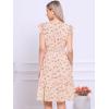 imageAllegra K Womens Summer Floral Dress Flutter Sleeve V Neck Ruffle Casual Beach Vacation Smocked DressesPink Floral