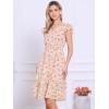 imageAllegra K Womens Summer Floral Dress Flutter Sleeve V Neck Ruffle Casual Beach Vacation Smocked DressesPink Floral