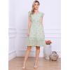 imageAllegra K Womens Summer Floral Dress Flutter Sleeve V Neck Ruffle Casual Beach Vacation Smocked DressesWhite Green