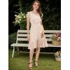 imageAllegra K Womens Summer Floral Dress Flutter Sleeve V Neck Ruffle Casual Beach Vacation Smocked DressesWhite Pink