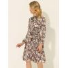 imageAllegra K Womens Tie Neck Dresses Chiffon Long Sleeve Belted Vintage Floral DressDeep Red