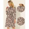 imageAllegra K Womens Tie Neck Dresses Chiffon Long Sleeve Belted Vintage Floral DressDeep Red
