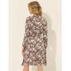 imageAllegra K Womens Tie Neck Dresses Chiffon Long Sleeve Belted Vintage Floral DressDeep Red