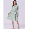 imageAllegra K Womens Tie Neck Dresses Chiffon Long Sleeve Belted Vintage Floral DressLight Green