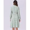 imageAllegra K Womens Tie Neck Dresses Chiffon Long Sleeve Belted Vintage Floral DressLight Green
