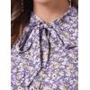 imageAllegra K Womens Tie Neck Dresses Chiffon Long Sleeve Belted Vintage Floral DressPurples
