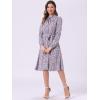 imageAllegra K Womens Tie Neck Dresses Chiffon Long Sleeve Belted Vintage Floral DressPurples