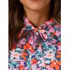 imageAllegra K Womens Tie Neck Dresses Chiffon Long Sleeve Belted Vintage Floral DressRed
