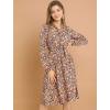 imageAllegra K Womens Tie Neck Dresses Chiffon Long Sleeve Belted Vintage Floral DressYellow