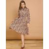 imageAllegra K Womens Tie Neck Dresses Chiffon Long Sleeve Belted Vintage Floral DressYellow