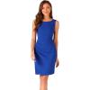 imageAllegra K Business Casual Dress for Womens Boat Neck Sleeveless Ruched Office Summer Pencil DressesRoyal Blue