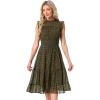 imageAllegra K Casual Chiffon Midi Dress for Womens Sleeveless Smocked Waist Gilding Metallic Stars Party DressesArmy Green