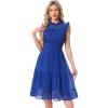 imageAllegra K Casual Chiffon Midi Dress for Womens Sleeveless Smocked Waist Gilding Metallic Stars Party DressesRoyal Blue