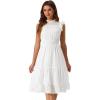 imageAllegra K Casual Chiffon Midi Dress for Womens Sleeveless Smocked Waist Gilding Metallic Stars Party DressesWhite