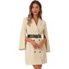 imageAllegra K Womens Elegant Work Dresses Slit Sleeve Belted Double Breasted Business Blazer DressBeige