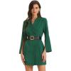 imageAllegra K Womens Elegant Work Dresses Slit Sleeve Belted Double Breasted Business Blazer DressGreen