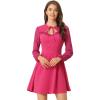 imageAllegra K Womens Retro Sweetheart Neckine Cutout ALine Mesh Sleeve Gothic Mini DressHot Pink