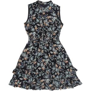 imageAllegra K Womens Floral Chiffon Dresses Smocked Mini Sleeveless ALine DressDark Blue