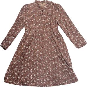 imageAllegra K Womens Tie Neck Dresses Chiffon Long Sleeve Belted Vintage Floral DressBrown