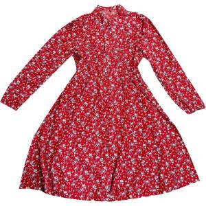 imageAllegra K Womens Tie Neck Dresses Chiffon Long Sleeve Belted Vintage Floral DressRed White