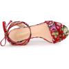 imageAllegra K Womens Block Heel Sandals Lace Up HeelsRed