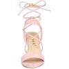 imageAllegra K Womens Lace Up Block High Heels SandalsLight Pink