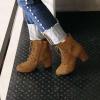 imageAllegra K Womens Lace Up Chunky Heel Ankle BootiesBrown