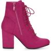 imageAllegra K Womens Lace Up Chunky Heel Ankle BootiesHot Pink