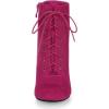 imageAllegra K Womens Lace Up Chunky Heel Ankle BootiesHot Pink