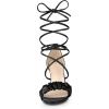 imageAllegra K Womens Lace Up Ruched Strap Chunky Heels Strappy SandalsBlack