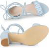 imageAllegra K Womens Lace Up Ruched Strap Chunky Heels Strappy SandalsLight Blue