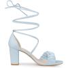 imageAllegra K Womens Lace Up Ruched Strap Chunky Heels Strappy SandalsLight Blue